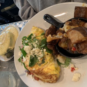 True Flavors Diner - Spinach omelet (3 eggs) with potato hash. - Diners Near Me - Durham, North Carolina True Flavors Diner - Spinach omelet (3 eggs) with potato hash. - Diners Near Me - Durham, North Carolina