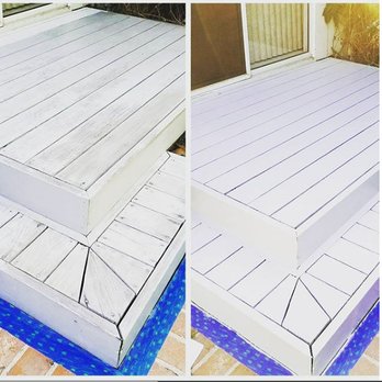 Lucky 7 Landscapes - New stain on a small deck. - Handyman Near Me Lucky 7 Landscapes - New stain on a small deck. - Handyman Near Me