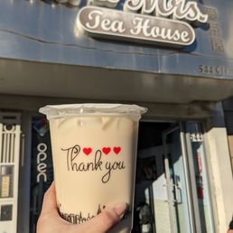 Peach green milk tea, jumbo size Peach green milk tea, jumbo size