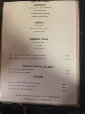 Menu photo 1 Pierino Buenos Aires, C