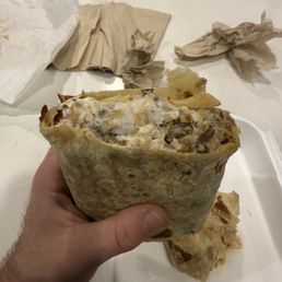 California burrito big enough to feed 2 people.
