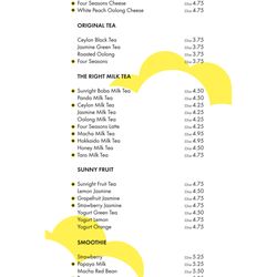 Sunright Tea Studio - Menu@Sunrightteastudio