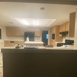 Kitchen BEFORE - Pony wall with sink closed in the room. Kitchen BEFORE - Pony wall with sink closed in the room.