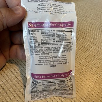 Chick-fil-A - Light Balsamic Vinaigrette dressing info - Salad Near Me - Kokomo, Indiana