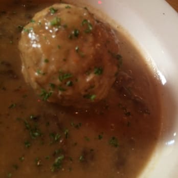 Speisekammer - Bread pudding(?) with mushroom sauce - German Near Me - Alameda, California Speisekammer - Bread pudding(?) with mushroom sauce - German Near Me - Alameda, California