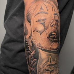 Esteban Tattoo Ink - Chicano Style Woman filler with Smoke Sleeve