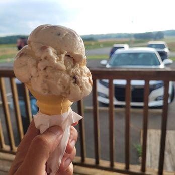 Maple View Farm Country Store - Single scoop of Carolina Crunch - Ice Cream & Frozen Yogurt Near Me - Hillsborough, North Carolina