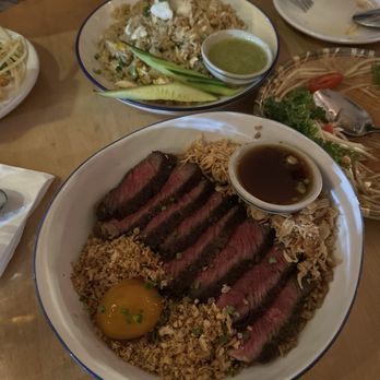 LumLum  - CRYING TIGER (front) and CRAB FRIED RICE (back) - Thai Near Me - New York, New York