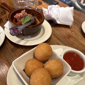 Ainslie Bowery - Rice Meatballs Pomodoro and Rice Ball Arancini - Italian Near Me - New York, New York Ainslie Bowery - Rice Meatballs Pomodoro and Rice Ball Arancini - Italian Near Me - New York, New York