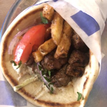 Greek Belly - This is a lamb Souvlaki pita wrap - Mediterranean Near Me - Springfield, Missouri Greek Belly - This is a lamb Souvlaki pita wrap - Mediterranean Near Me - Springfield, Missouri