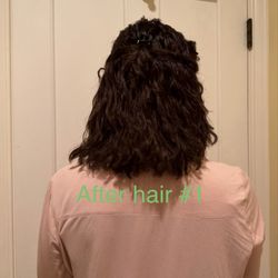 Hair No 1 - After hair #1 's digital perm. All hairs are charted in hay texture. Hairs are chopped not by my choice.