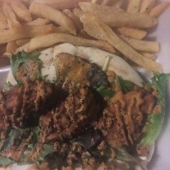 The Black Vegan - "Shrimp" gyro with fries and drink - Vegan Near Me - Chicago, Illinois The Black Vegan - "Shrimp" gyro with fries and drink - Vegan Near Me - Chicago, Illinois