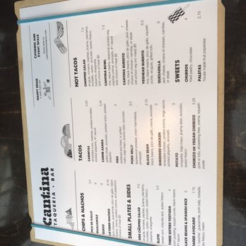Cantina - Menu as of 9/27 - Bars Near Me - Ann Arbor, Michigan Cantina - Menu as of 9/27 - Bars Near Me - Ann Arbor, Michigan