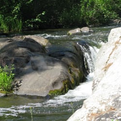 Marinette County Waterfalls - This would not be a good place to slip into the water, so wear shoes that grip and watch your step!