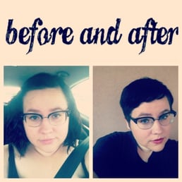 From shoulder-length to pixie. Props to Andrea! From shoulder-length to pixie. Props to Andrea!