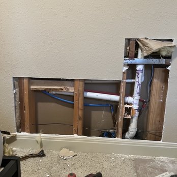 1st Rate Remodeling - Had to cut into a bedroom wall to correct faulty plumbing. - General Contractors Near Me - San Antonio, Texas
