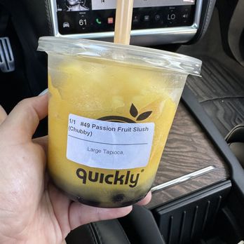 Quickly - Passion fruit slush with pearl - Bubble Tea Near Me - Pleasanton, California Quickly - Passion fruit slush with pearl - Bubble Tea Near Me - Pleasanton, California