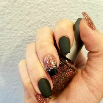 MP Nail Spa - Matte Black with glam - Nail Salons Near Me - Beaverton, Oregon MP Nail Spa - Matte Black with glam - Nail Salons Near Me - Beaverton, Oregon