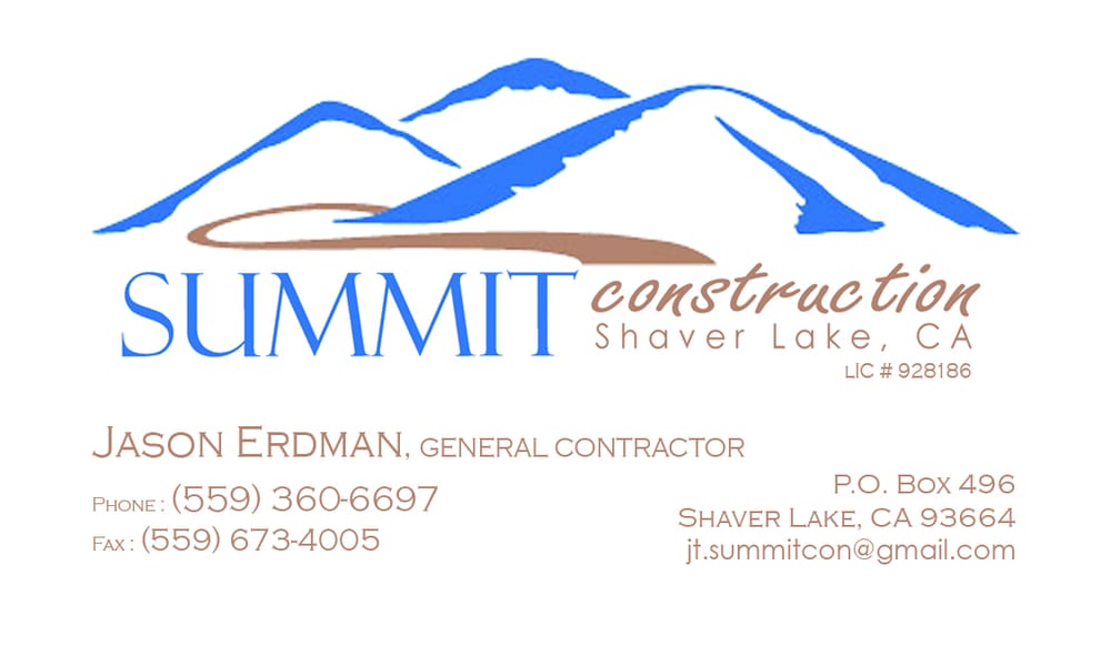 SUMMIT CONSTRUCTION Updated September 2024 Shaver Lake, California