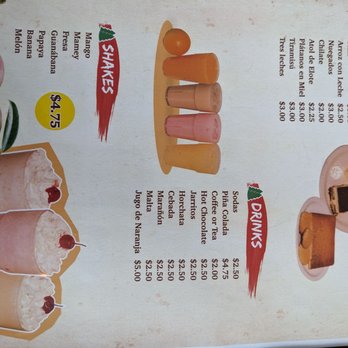 Los Pinos - the menu for the restaurant - Salvadoran Near Me - Framingham, Massachusetts