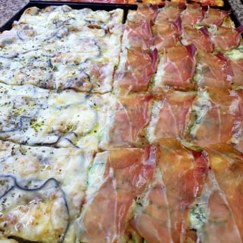 Pizza a Taglio Ricciardi - zucchine speck e provola, melanzane e scamorza affumicata, margherita & salamino - Pizza Near Me - Florence, FI Pizza a Taglio Ricciardi - zucchine speck e provola, melanzane e scamorza affumicata, margherita & salamino - Pizza Near Me - Florence, FI