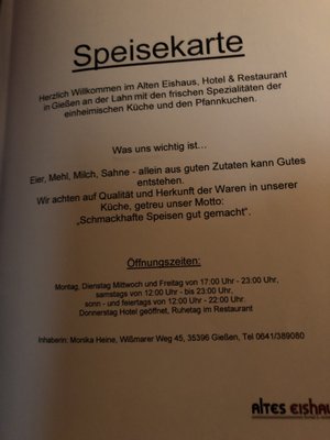 Menu photo 2 Restaurant Altes Eishaus Gießen, HE Menu photo 2 Restaurant Altes Eishaus Gießen, HE