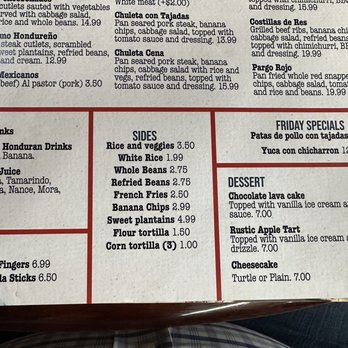 Sueño Latino Restaurant - Menu - drinks, dessert and sides - Honduran Near Me - Saint Louis, Missouri Sueño Latino Restaurant - Menu - drinks, dessert and sides - Honduran Near Me - Saint Louis, Missouri