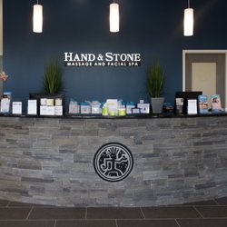 Hand & Stone Massage and Facial Spa - The front desk/reception area of the spa.