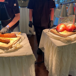 The Club at Silverthorn - Every other Wednesday is International Buffet Night. Carving stations and international flare from German to French to Italian.  Can you han