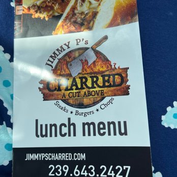 Jimmy P's Charred - Menu - Steakhouses Near Me - Naples, Florida