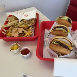 Double-double, Cheeseburger, Cheeseburger, French Fries Animal Style