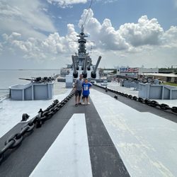 On top of the battle ship