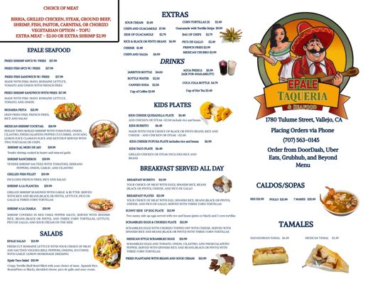 Menu photo 2 Epale Taqueria & Seafood Vallejo, CA Menu photo 2 Epale Taqueria & Seafood Vallejo, CA