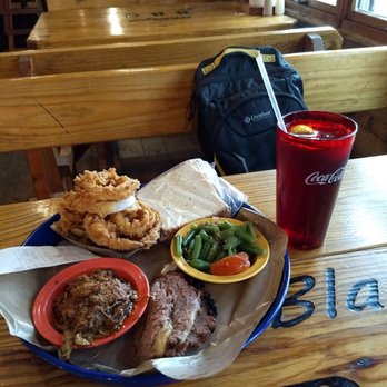 Blanco BBQ - Two meat plate, choice of two sides, 13.50 - Barbeque Near Me - San Antonio, Texas