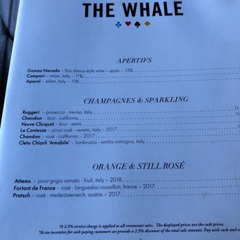 The Whale Chicago - Menu - New American Near Me - Chicago, Illinois
