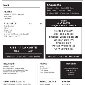 Easy ‘Que - Initial menu - Barbeque Near Me - Kailua, Hawaii