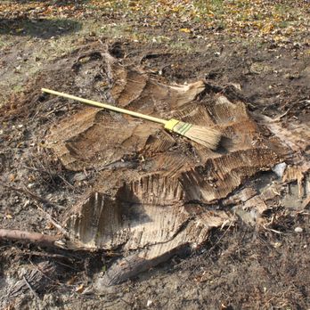 Gray's Outdoor Services - Gray's could have scheduled a later date to finish the job. Instead, they his this stump with wood chips. - Landscaping Near Me - Garden City, Michigan