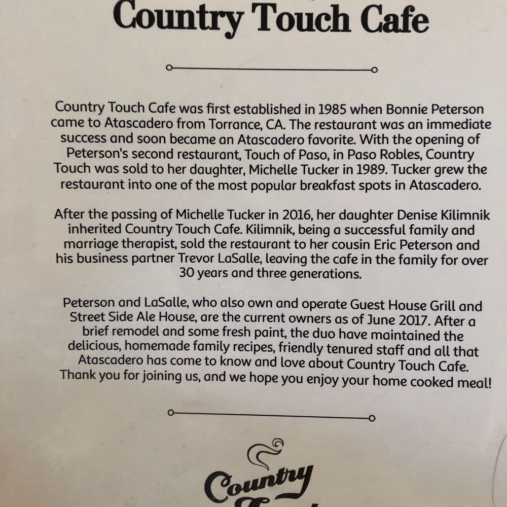 Country Touch Cafe - da story - Breakfast & Brunch Near Me - Atascadero, California Country Touch Cafe - da story - Breakfast & Brunch Near Me - Atascadero, California