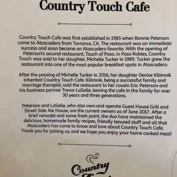 Country Touch Cafe - da story - Breakfast & Brunch Near Me - Atascadero, California Country Touch Cafe - da story - Breakfast & Brunch Near Me - Atascadero, California