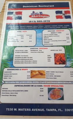 Menu photo 2 Sabor a Merengue Tampa, FL Menu photo 2 Sabor a Merengue Tampa, FL