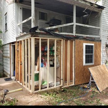 Laughner Contracting Services - Before (siding & balcony) - General Contractors Near Me