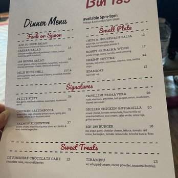 Bin 189 - Their very limited menu which is definitely not worth the price.. - New American Near Me - Lake Arrowhead, California Bin 189 - Their very limited menu which is definitely not worth the price.. - New American Near Me - Lake Arrowhead, California