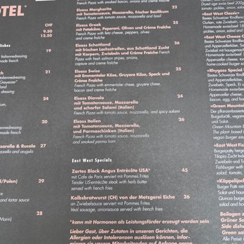 Restaurant East West Hotel - Menu - Swiss Food Near Me - Basel, BS Restaurant East West Hotel - Menu - Swiss Food Near Me - Basel, BS