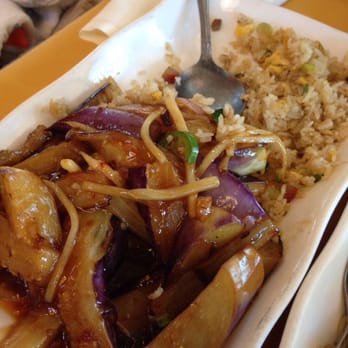 Lotus 8 - Lunch special - fried rice with stir fry eggplant! (One of my favorite dishes!) - Asian Fusion Near Me - Folsom, California Lotus 8 - Lunch special - fried rice with stir fry eggplant! (One of my favorite dishes!) - Asian Fusion Near Me - Folsom, California