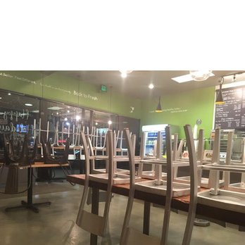 Aubergine Kitchen - Here it is at 8:10pm and all the chairs are up. If you could see the bins with food, all of them were covered. - Mediterranean Near Me - Orem, Utah