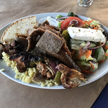 Olympic Cafe - Gyro and Chicken Kabob Platter - Mediterranean Near Me - San Diego, California Olympic Cafe - Gyro and Chicken Kabob Platter - Mediterranean Near Me - San Diego, California