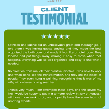 Organizing Maniacs - 5 Star Review - Home Organization Near Me - Tysons Corner, Virginia Organizing Maniacs - 5 Star Review - Home Organization Near Me - Tysons Corner, Virginia