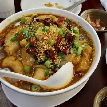 Dumpling House - Water boiled fish. 水煮鱼. Way way way too sweet. Didn't have the sichuan spices and was not spicy. Disappointed. What a shame... - Chinese Near Me - Newton, Massachusetts Dumpling House - Water boiled fish. 水煮鱼. Way way way too sweet. Didn't have the sichuan spices and was not spicy. Disappointed. What a shame... - Chinese Near Me - Newton, Massachusetts