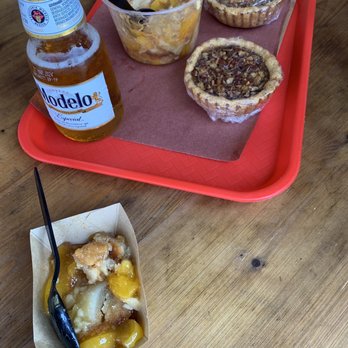 Terry Black's Barbecue - Peach cobbler / pecan pie - Barbeque Near Me - Lockhart, Texas Terry Black's Barbecue - Peach cobbler / pecan pie - Barbeque Near Me - Lockhart, Texas