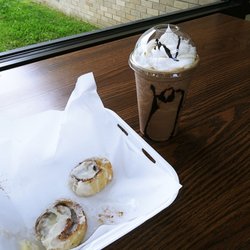 Caffeine Addicts LaFayette - Mini cinnamon rolls and chocolate peanut butter frappe